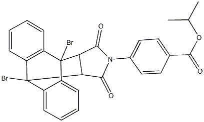 isopropyl 4-(1,8-dibromo-16,18-dioxo-17-azapentacyclo[6.6.5.0~2,7~.0~9,14~.0~15,19~]nonadeca-2,4,6,9,11,13-hexaen-17-yl)benzoate Struktur