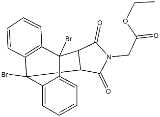 ethyl (1,8-dibromo-16,18-dioxo-17-azapentacyclo[6.6.5.0~2,7~.0~9,14~.0~15,19~]nonadeca-2,4,6,9,11,13-hexaen-17-yl)acetate Struktur