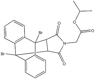 isopropyl (1,8-dibromo-16,18-dioxo-17-azapentacyclo[6.6.5.0~2,7~.0~9,14~.0~15,19~]nonadeca-2,4,6,9,11,13-hexaen-17-yl)acetate Struktur