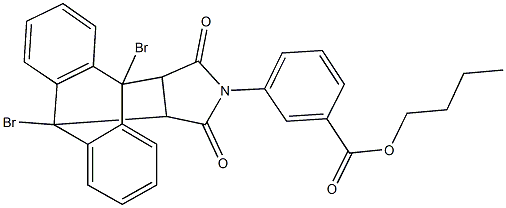 butyl 3-(1,8-dibromo-16,18-dioxo-17-azapentacyclo[6.6.5.0~2,7~.0~9,14~.0~15,19~]nonadeca-2,4,6,9,11,13-hexaen-17-yl)benzoate Struktur