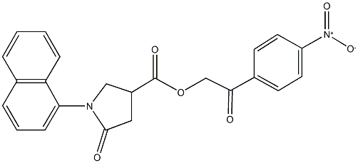 2-{4-nitrophenyl}-2-oxoethyl 1-(1-naphthyl)-5-oxo-3-pyrrolidinecarboxylate Struktur