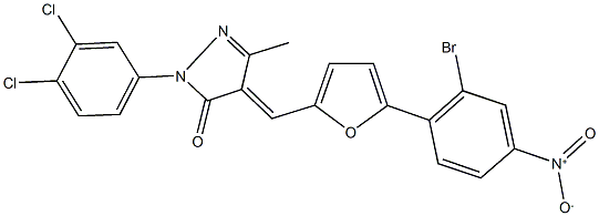 4-[(5-{2-bromo-4-nitrophenyl}-2-furyl)methylene]-2-(3,4-dichlorophenyl)-5-methyl-2,4-dihydro-3H-pyrazol-3-one Struktur