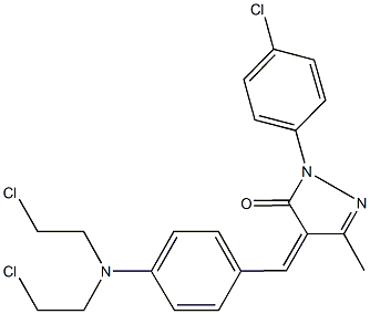 4-{4-[bis(2-chloroethyl)amino]benzylidene}-2-(4-chlorophenyl)-5-methyl-2,4-dihydro-3H-pyrazol-3-one Struktur