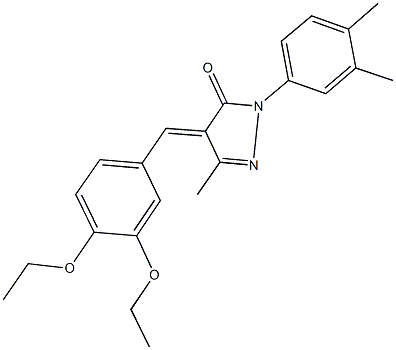 4-(3,4-diethoxybenzylidene)-2-(3,4-dimethylphenyl)-5-methyl-2,4-dihydro-3H-pyrazol-3-one Struktur