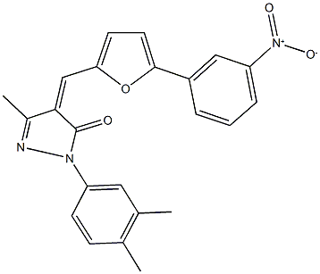 2-(3,4-dimethylphenyl)-4-[(5-{3-nitrophenyl}-2-furyl)methylene]-5-methyl-2,4-dihydro-3H-pyrazol-3-one Struktur