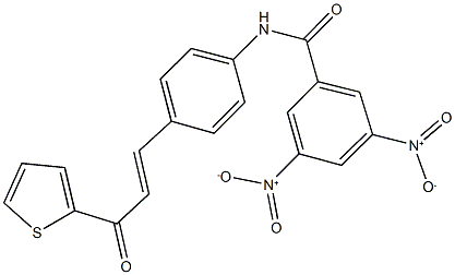 3,5-bisnitro-N-{4-[3-oxo-3-(2-thienyl)-1-propenyl]phenyl}benzamide Struktur