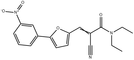 2-cyano-N,N-diethyl-3-(5-{3-nitrophenyl}-2-furyl)acrylamide Struktur