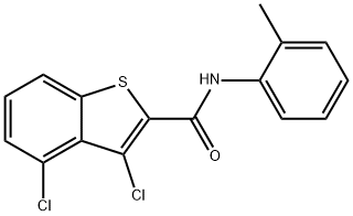 3,4-dichloro-N-(2-methylphenyl)-1-benzothiophene-2-carboxamide Struktur