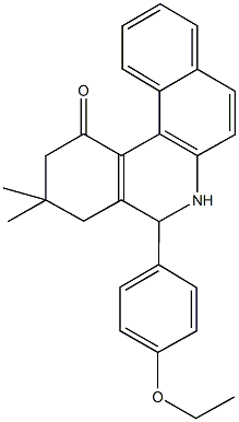 5-(4-ethoxyphenyl)-3,3-dimethyl-3,4,5,6-tetrahydrobenzo[a]phenanthridin-1(2H)-one Struktur