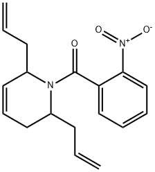 2,6-diallyl-1-{2-nitrobenzoyl}-1,2,3,6-tetrahydropyridine Struktur