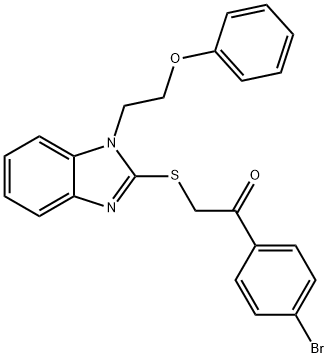 1-(4-bromophenyl)-2-{[1-(2-phenoxyethyl)-1H-benzimidazol-2-yl]sulfanyl}ethanone Struktur