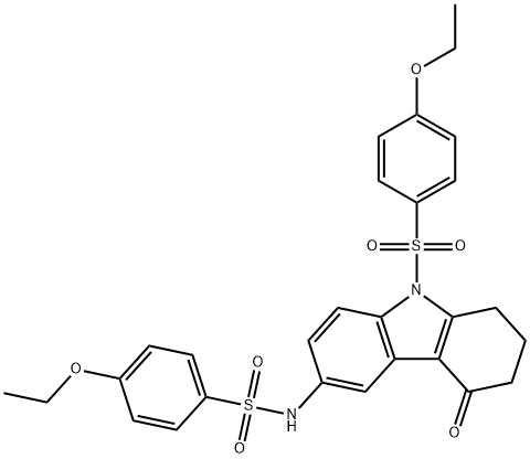 4-ethoxy-N-{9-[(4-ethoxyphenyl)sulfonyl]-4-oxo-2,3,4,9-tetrahydro-1H-carbazol-6-yl}benzenesulfonamide Struktur