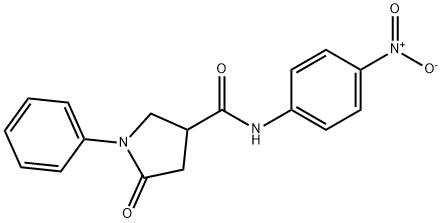 N-{4-nitrophenyl}-5-oxo-1-phenylpyrrolidine-3-carboxamide Struktur