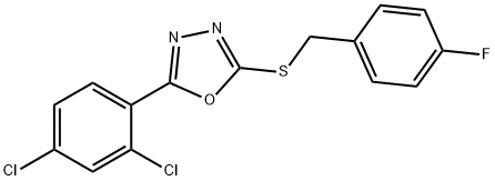 5-(2,4-dichlorophenyl)-1,3,4-oxadiazol-2-yl 4-fluorobenzyl sulfide Struktur