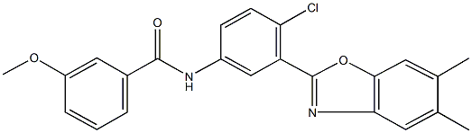 N-[4-chloro-3-(5,6-dimethyl-1,3-benzoxazol-2-yl)phenyl]-3-methoxybenzamide Struktur