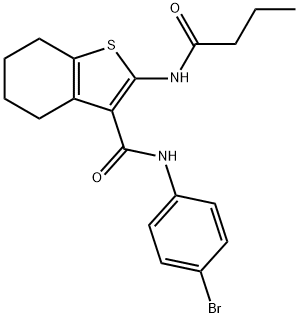 N-(4-bromophenyl)-2-(butyrylamino)-4,5,6,7-tetrahydro-1-benzothiophene-3-carboxamide Struktur