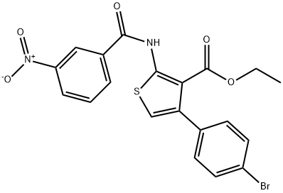 ethyl 4-(4-bromophenyl)-2-[({3-nitrophenyl}carbonyl)amino]thiophene-3-carboxylate Struktur