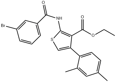 ethyl 2-[(3-bromobenzoyl)amino]-4-(2,4-dimethylphenyl)-3-thiophenecarboxylate Struktur