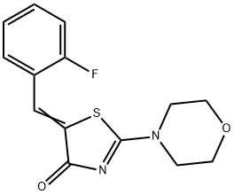 5-(2-fluorobenzylidene)-2-(4-morpholinyl)-1,3-thiazol-4(5H)-one Struktur