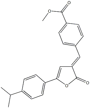 methyl 4-[(5-(4-isopropylphenyl)-2-oxo-3(2H)-furanylidene)methyl]benzoate Struktur