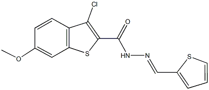 3-chloro-6-methoxy-N'-(2-thienylmethylene)-1-benzothiophene-2-carbohydrazide Struktur