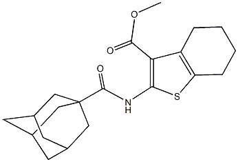 methyl 2-[(1-adamantylcarbonyl)amino]-4,5,6,7-tetrahydro-1-benzothiophene-3-carboxylate Struktur