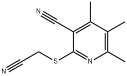 2-[(cyanomethyl)sulfanyl]-4,5,6-trimethylnicotinonitrile Struktur