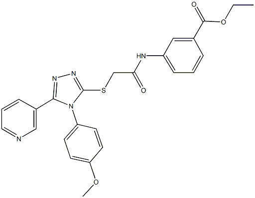 ethyl 3-[({[4-(4-methoxyphenyl)-5-(3-pyridinyl)-4H-1,2,4-triazol-3-yl]sulfanyl}acetyl)amino]benzoate Struktur