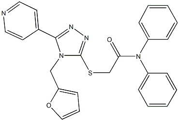 2-{[4-(2-furylmethyl)-5-(4-pyridinyl)-4H-1,2,4-triazol-3-yl]sulfanyl}-N,N-diphenylacetamide Struktur