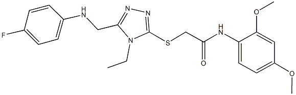 N-(2,4-dimethoxyphenyl)-2-({4-ethyl-5-[(4-fluoroanilino)methyl]-4H-1,2,4-triazol-3-yl}sulfanyl)acetamide Struktur