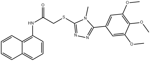 2-{[4-methyl-5-(3,4,5-trimethoxyphenyl)-4H-1,2,4-triazol-3-yl]sulfanyl}-N-(1-naphthyl)acetamide Struktur