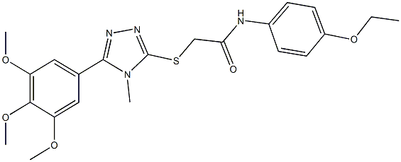 N-(4-ethoxyphenyl)-2-{[4-methyl-5-(3,4,5-trimethoxyphenyl)-4H-1,2,4-triazol-3-yl]sulfanyl}acetamide Struktur