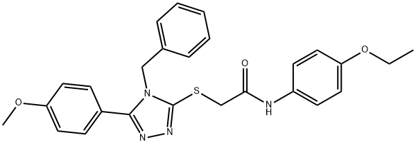 2-{[4-benzyl-5-(4-methoxyphenyl)-4H-1,2,4-triazol-3-yl]sulfanyl}-N-(4-ethoxyphenyl)acetamide Struktur