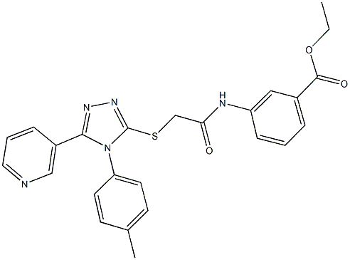 ethyl 3-[({[4-(4-methylphenyl)-5-(3-pyridinyl)-4H-1,2,4-triazol-3-yl]sulfanyl}acetyl)amino]benzoate Struktur