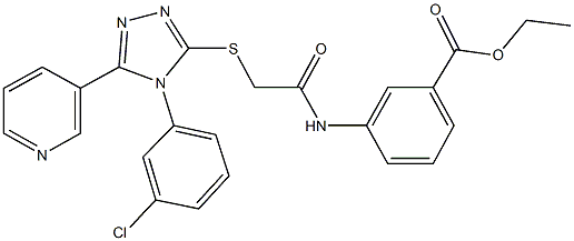 ethyl 3-[({[4-(3-chlorophenyl)-5-(3-pyridinyl)-4H-1,2,4-triazol-3-yl]sulfanyl}acetyl)amino]benzoate Struktur