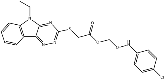 2-(4-chloroanilino)-2-oxoethyl [(5-ethyl-5H-[1,2,4]triazino[5,6-b]indol-3-yl)sulfanyl]acetate Struktur