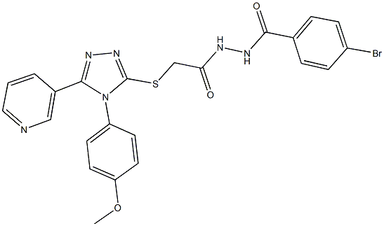 N'-(4-bromobenzoyl)-2-{[4-(4-methoxyphenyl)-5-(3-pyridinyl)-4H-1,2,4-triazol-3-yl]sulfanyl}acetohydrazide Struktur