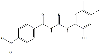 N-(2-hydroxy-4,5-dimethylphenyl)-N'-{4-nitrobenzoyl}thiourea Struktur