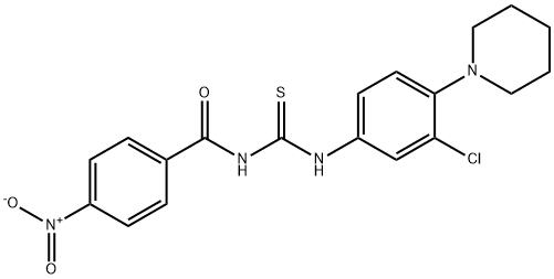 N-[3-chloro-4-(1-piperidinyl)phenyl]-N'-{4-nitrobenzoyl}thiourea Struktur