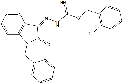 2-chlorobenzyl 2-(1-benzyl-2-oxo-1,2-dihydro-3H-indol-3-ylidene)hydrazinecarbimidothioate Struktur