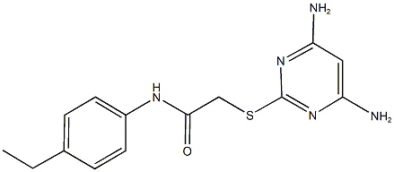 2-[(4,6-diamino-2-pyrimidinyl)sulfanyl]-N-(4-ethylphenyl)acetamide Struktur