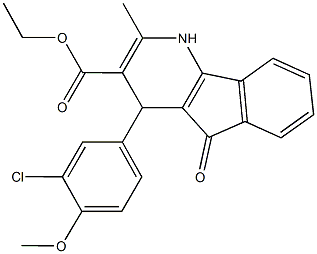 ethyl 4-(3-chloro-4-methoxyphenyl)-2-methyl-5-oxo-4,5-dihydro-1H-indeno[1,2-b]pyridine-3-carboxylate Struktur