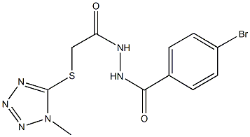 N'-[(4-bromophenyl)carbonyl]-2-[(1-methyl-1H-tetraazol-5-yl)sulfanyl]acetohydrazide Struktur