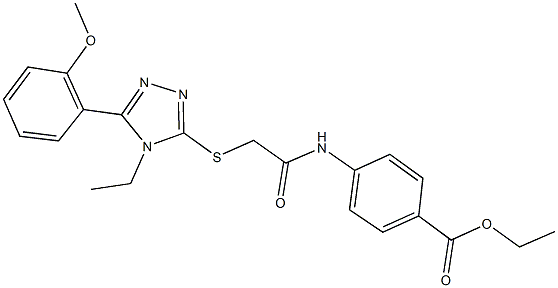 ethyl 4-[({[4-ethyl-5-(2-methoxyphenyl)-4H-1,2,4-triazol-3-yl]sulfanyl}acetyl)amino]benzoate Struktur