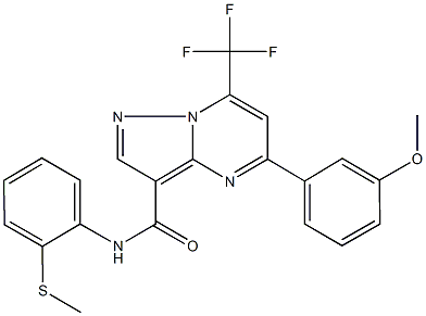 5-(3-methoxyphenyl)-N-[2-(methylsulfanyl)phenyl]-7-(trifluoromethyl)pyrazolo[1,5-a]pyrimidine-3-carboxamide Struktur