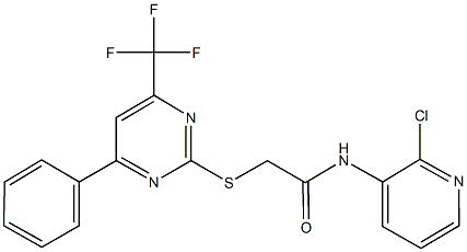 N-(2-chloropyridin-3-yl)-2-{[4-phenyl-6-(trifluoromethyl)pyrimidin-2-yl]sulfanyl}acetamide Struktur