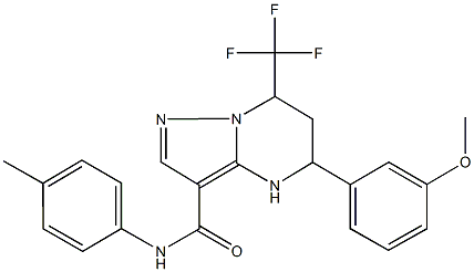 5-[3-(methyloxy)phenyl]-N-(4-methylphenyl)-7-(trifluoromethyl)-4,5,6,7-tetrahydropyrazolo[1,5-a]pyrimidine-3-carboxamide Struktur