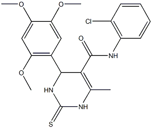 N-(2-chlorophenyl)-6-methyl-2-thioxo-4-(2,4,5-trimethoxyphenyl)-1,2,3,4-tetrahydro-5-pyrimidinecarboxamide Struktur