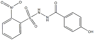 N'-(4-hydroxybenzoyl)-2-nitrobenzenesulfonohydrazide Struktur