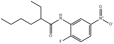 2-ethyl-N-{2-fluoro-5-nitrophenyl}hexanamide Struktur